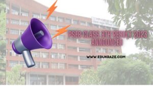 Read more about the article PSEB Class 8th Result 2023 Announced: Check Direct Link, Pass Percentage, and More