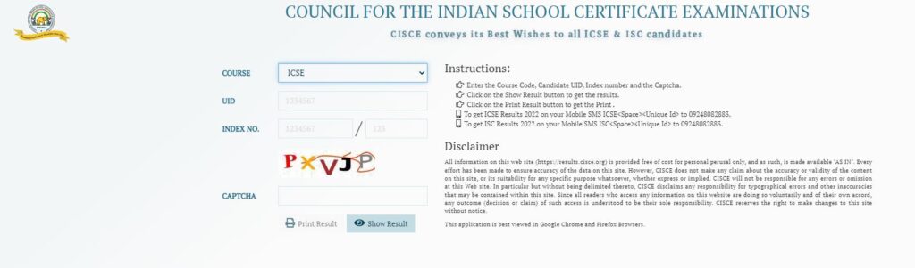 Result checking site ICSE