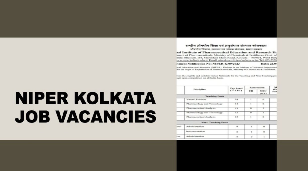 You are currently viewing NIPER Kolkata Job Vacancies: Teaching and Non-Teaching Apply Now!