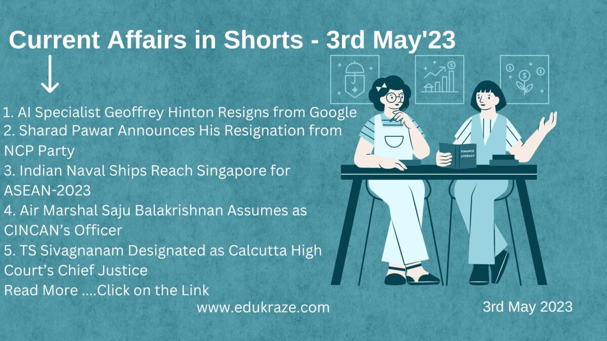 Latest Current Affairs News in Short - May 3, 2023