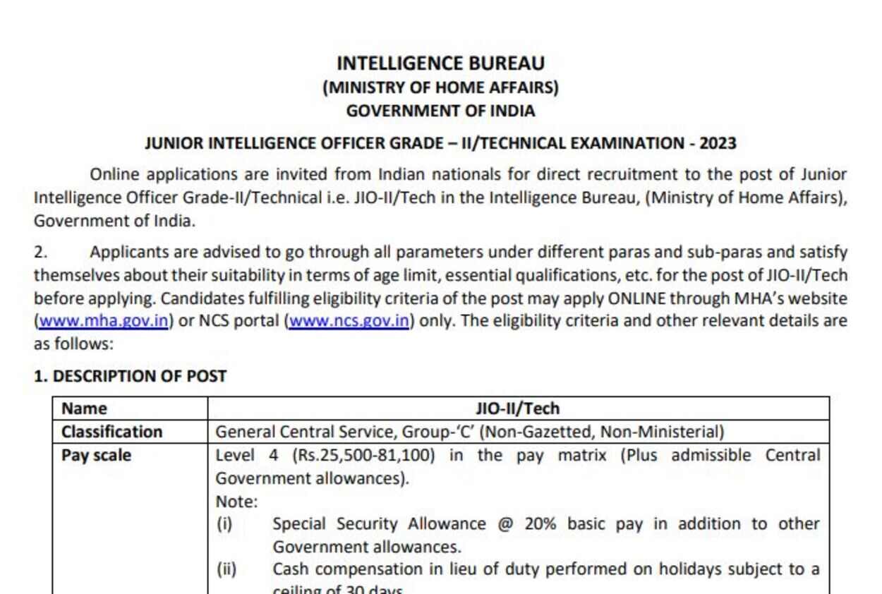 You are currently viewing INTELLIGENCE BUREAU RECRUITMENT FOR 797 POST. LAST DATE IS NEAR. APPLY SOON.