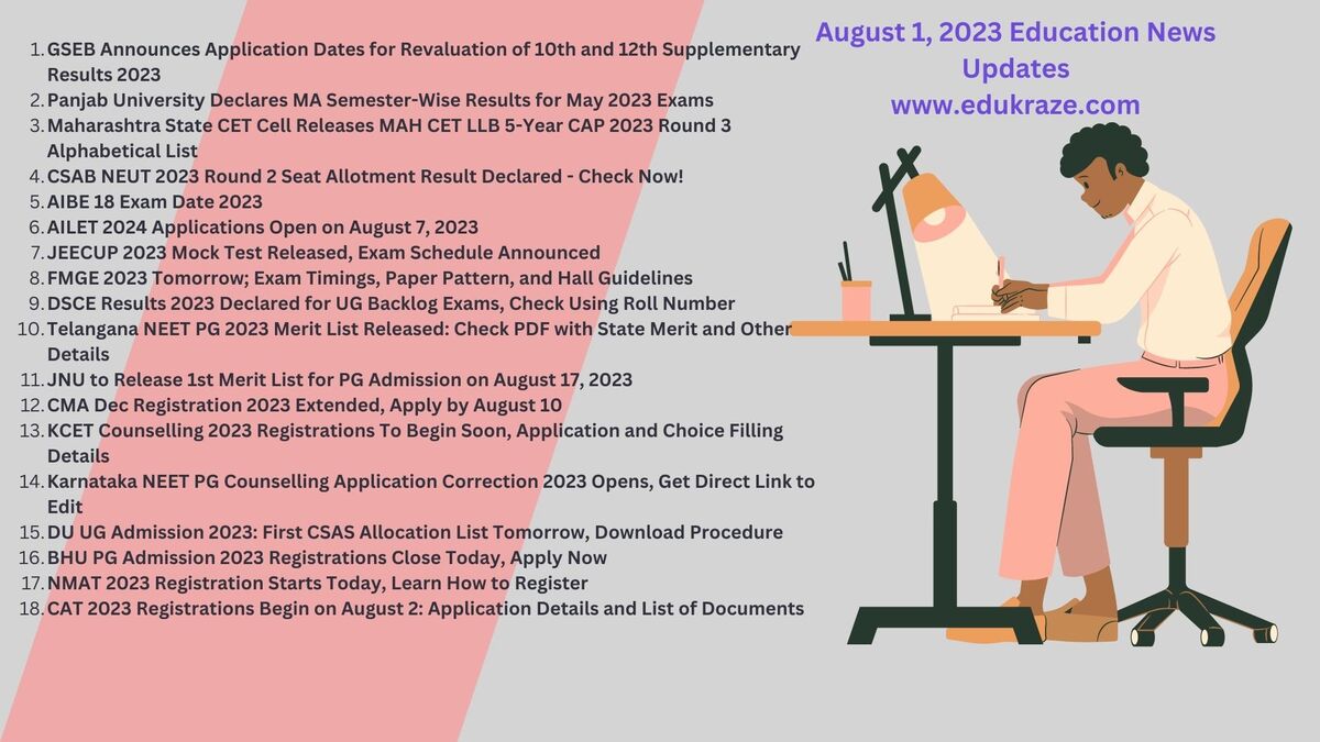 August 1, 2023 Education News Counselling, Results, and Notifications