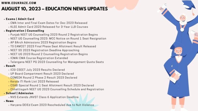 August 10, 2023 | Education News Update - EduKraze
