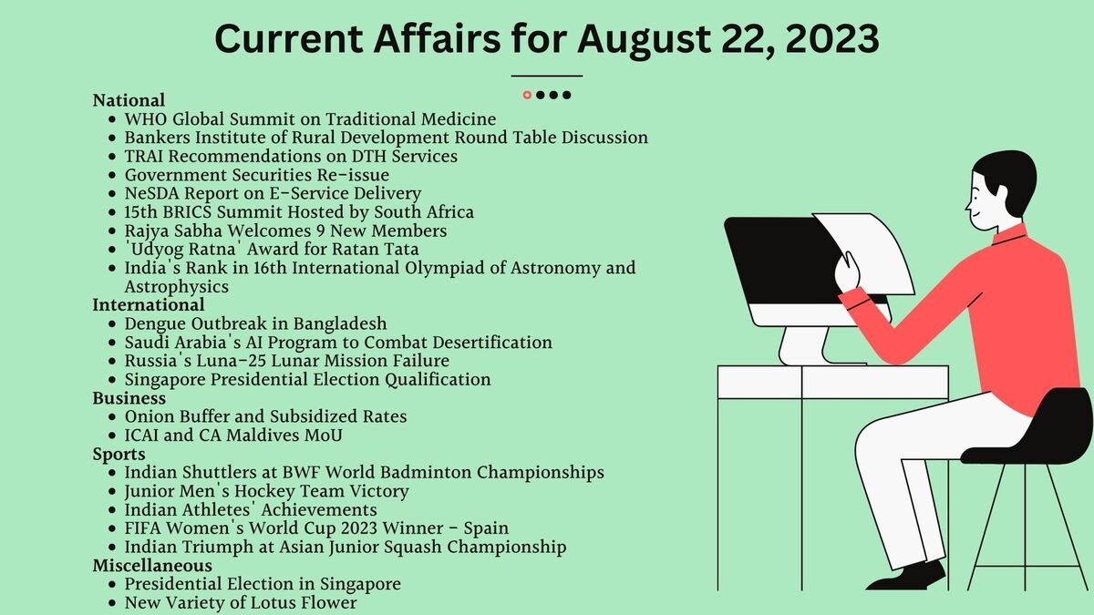 You are currently viewing August 22, 2023 Current Affairs Highlights & Hindi PDF Download