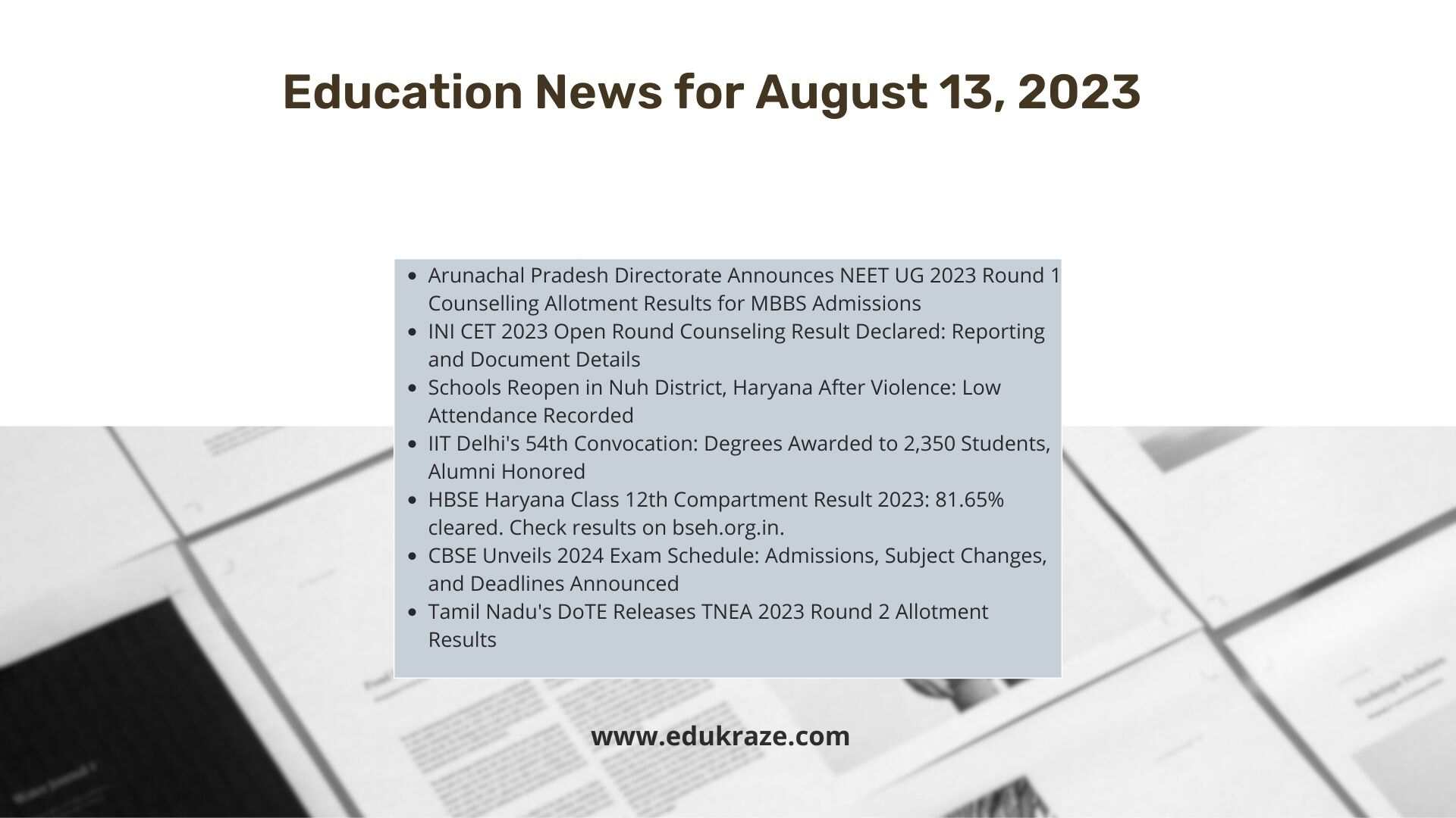 You are currently viewing Education News Update for August 13, 2023