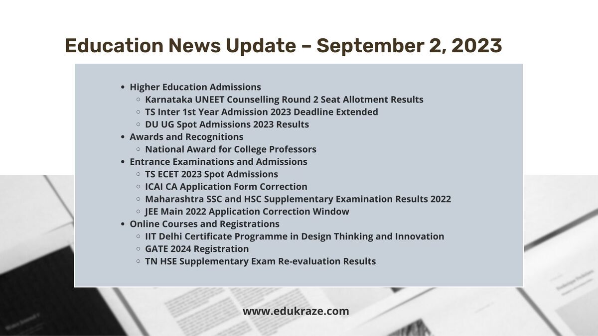 Education News Update – September 2, 2023