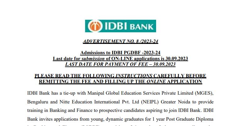 Junior Assistant Manager | 600 Posts | IDBI Recruitment 2023