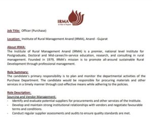 Read more about the article IRMA Recruitment 2023: Officer Vacancy – Apply Now