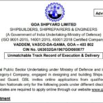 Goa Shipyard Limited Recruitment 2023