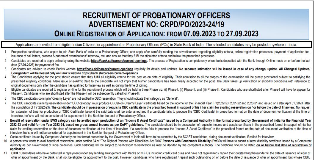 You are currently viewing SBI Probationary Officer (PO) – 2000 Vacancies