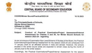 Read more about the article CBSE Winter Bound Session 2023-24: Practical Exams and Assessments Dates Announced