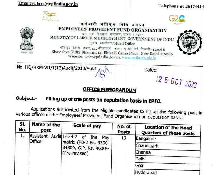 You are currently viewing Auditor and Assistant Auditor | 56 Posts | EPFO Auditor Recruitment 2023