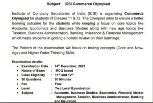 Read more about the article ICSI Organizes Commerce Olympiad for Class 11 and 12 Students