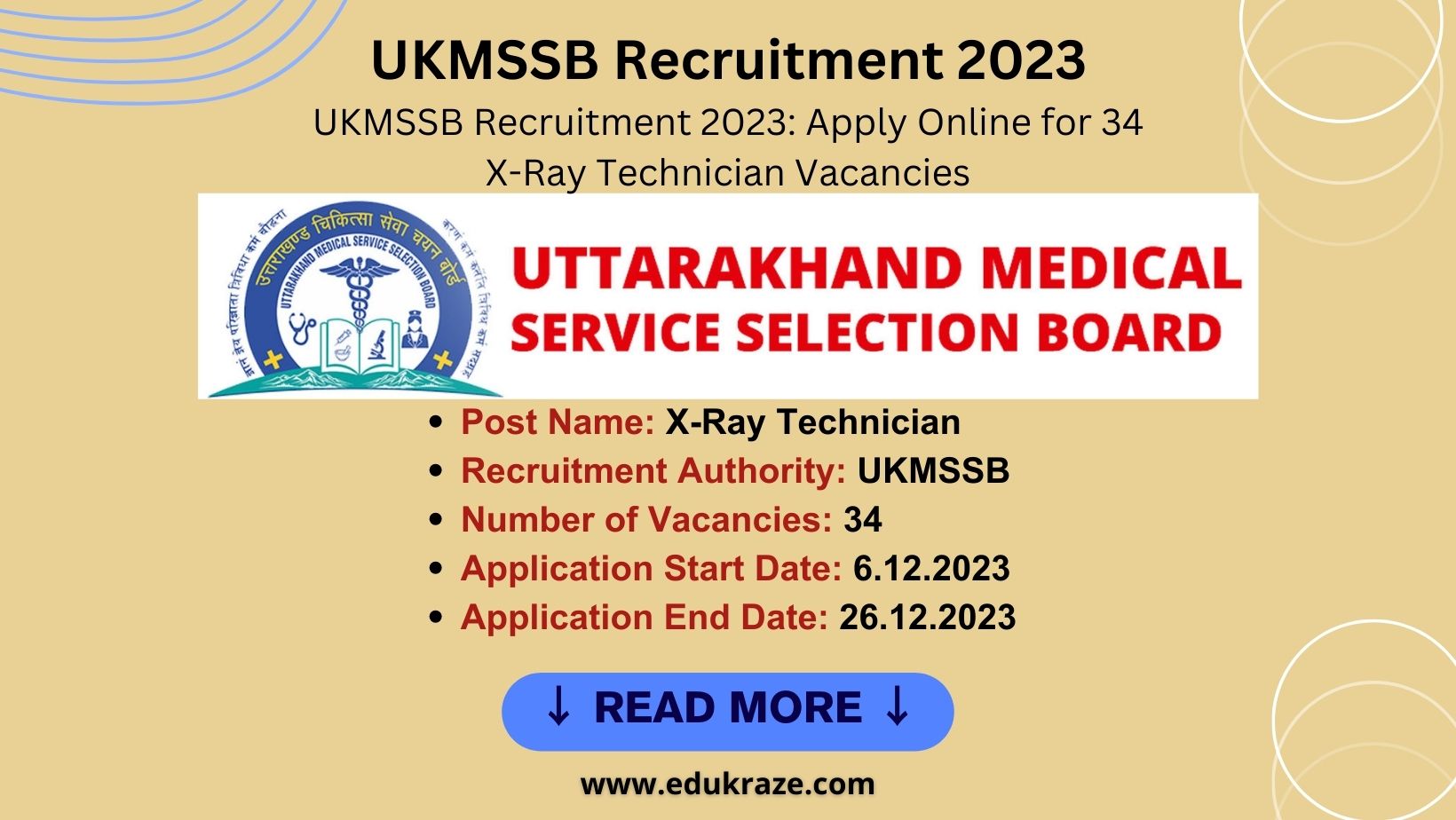 You are currently viewing X-Ray Technician | 34 Posts | UKMSSB Recruitment 2023