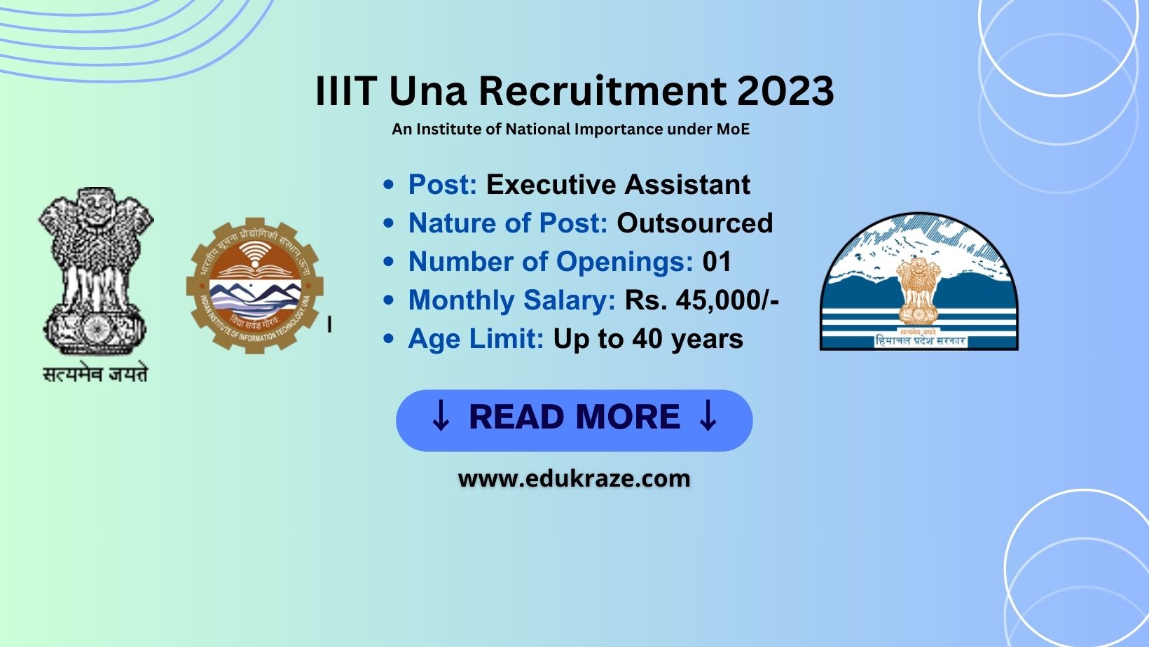 You are currently viewing Executive Assistant | IIIT Una, Himachal Pradesh