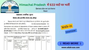 Read more about the article 633 Vacancies out by Himachal Pradesh Ex-Servicemen Directorate in Hamirpur