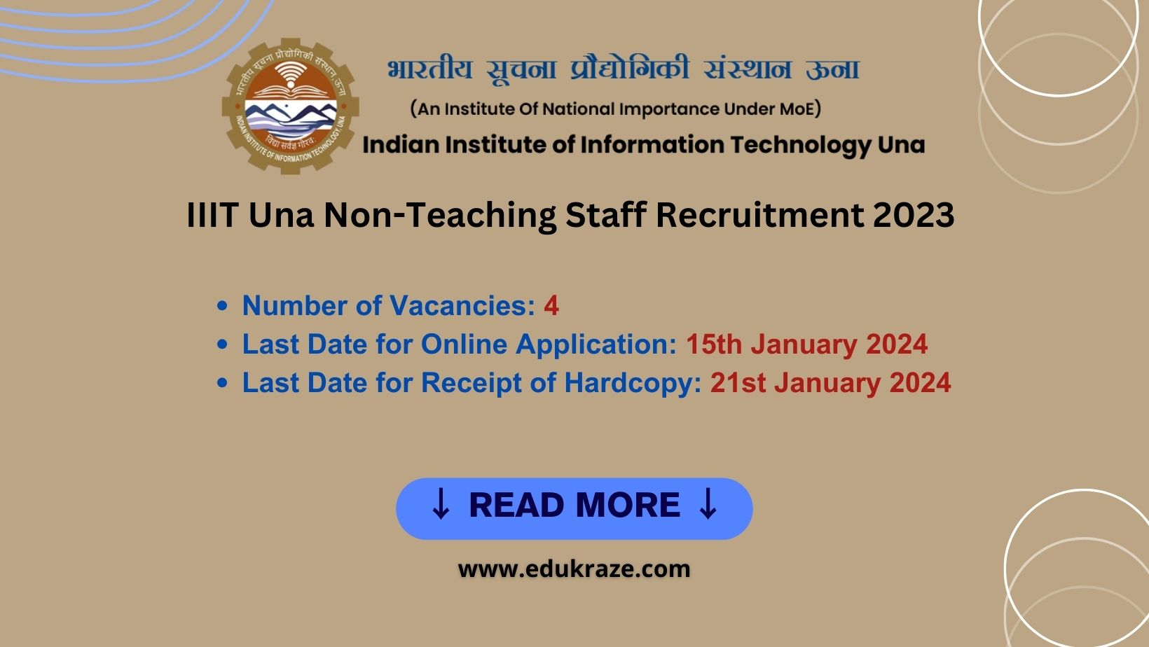 You are currently viewing IIIT Una Non-Teaching Staff Recruitment 2023