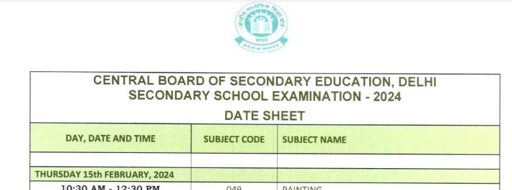 CBSE Class 10 and 12 Datasheet for 2024 Board Exams out, check here