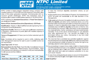 Read more about the article NTPC RECRUITMENT OUT FOR 200+ VACANCIES