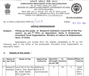Read more about the article EPFO RECRUITMENT OUT.