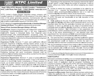 Read more about the article NTPC RECRUITMENT OUT FOR 130 VACANCIES