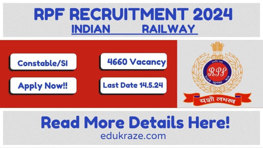 Indian Railway RPF Notification Out For 2024, Check Eligibility and Details Here For 4660 Vacancy!