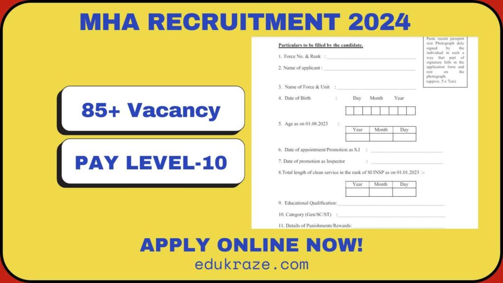 MHA RECRUITMENT OUT FOR 85+ VACANCIES.