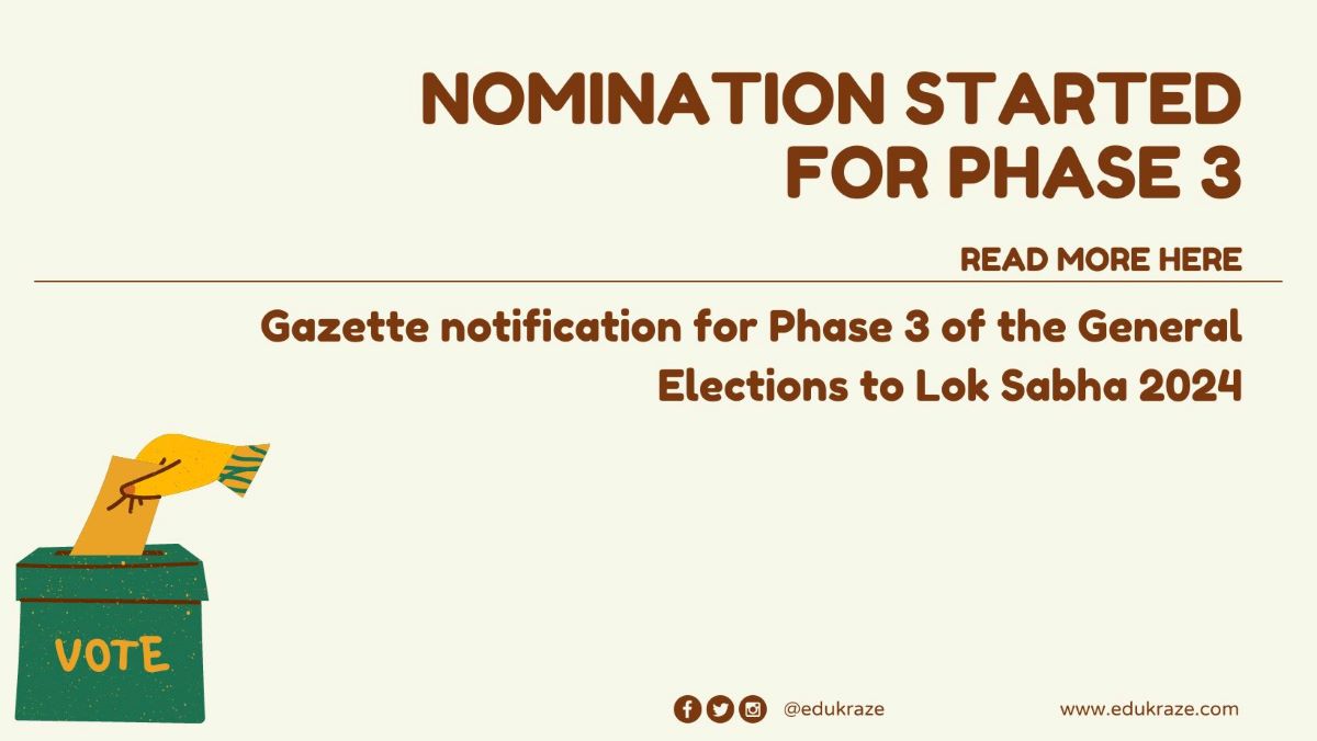 Nomination Started For Phase 3 of General Elections to Lok Sabha 2024, Check Details