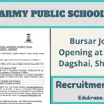 Bursar Position at Army Public School, Dagshai