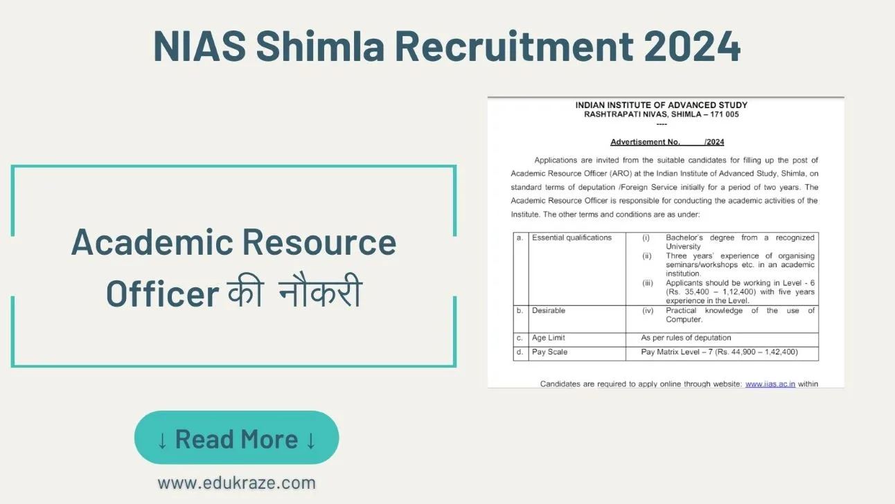NIAS Shimla Recruitment Out !