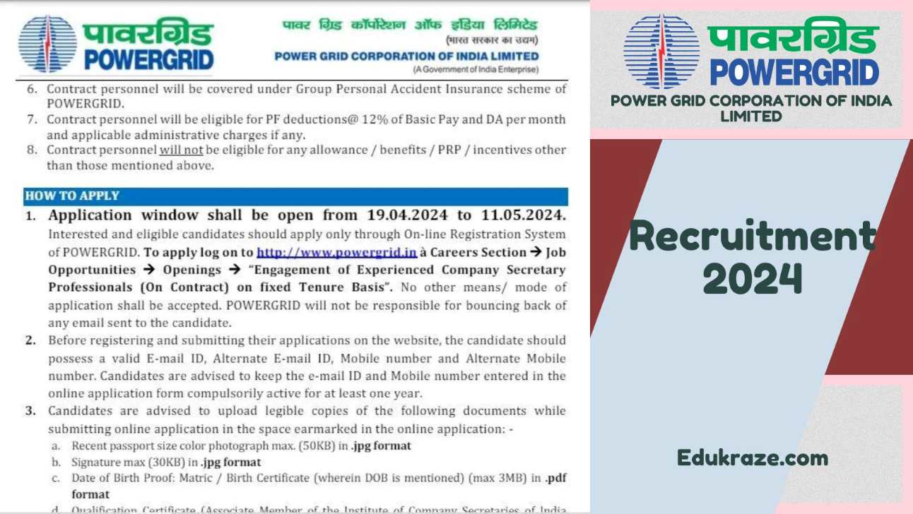 PowerGrid Recruitment Out for Various Positions, Check details here!