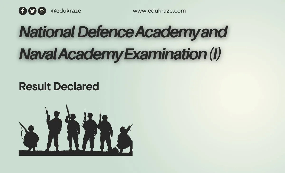 UPSC Announces Results of National Defence Academy and Naval Academy Examination (I) 2024