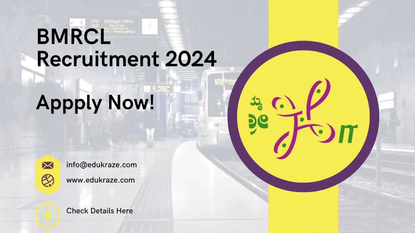 BMRCL RECRUITMENT OUT FOR VARIOUS POSITIONS.
