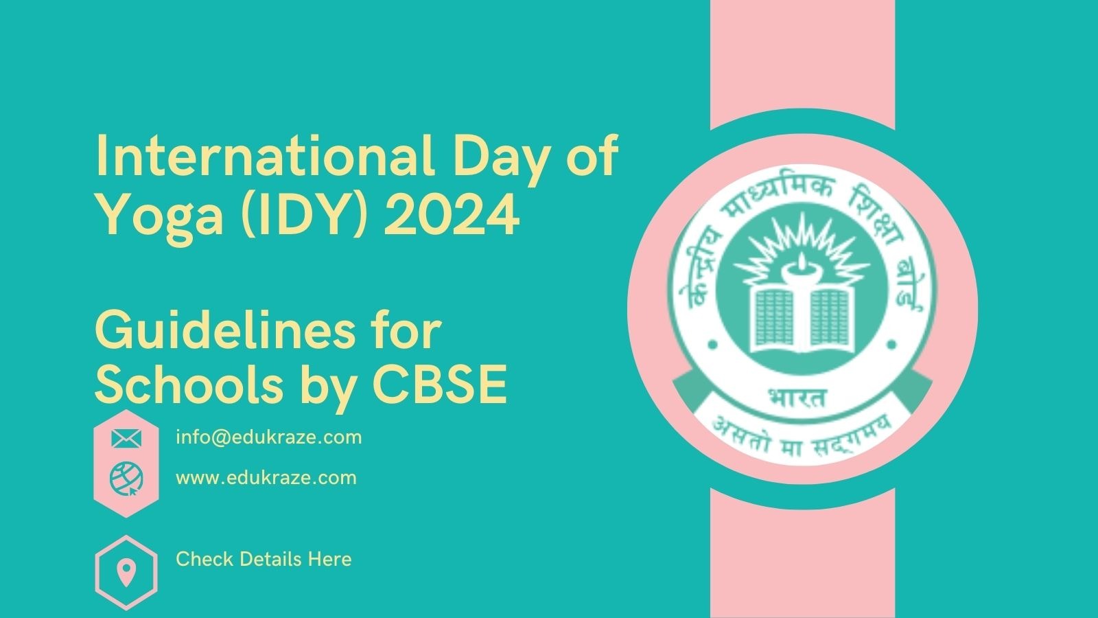 CBSE Issued Circular to Celebrate International Day of Yoga (IDY) 2024