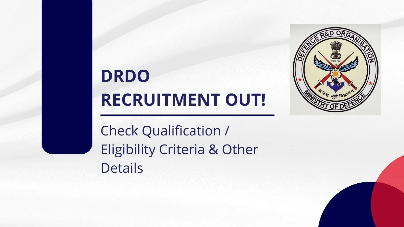 DRDO Recruitment out at Chandigarh by Interview, Check details here!