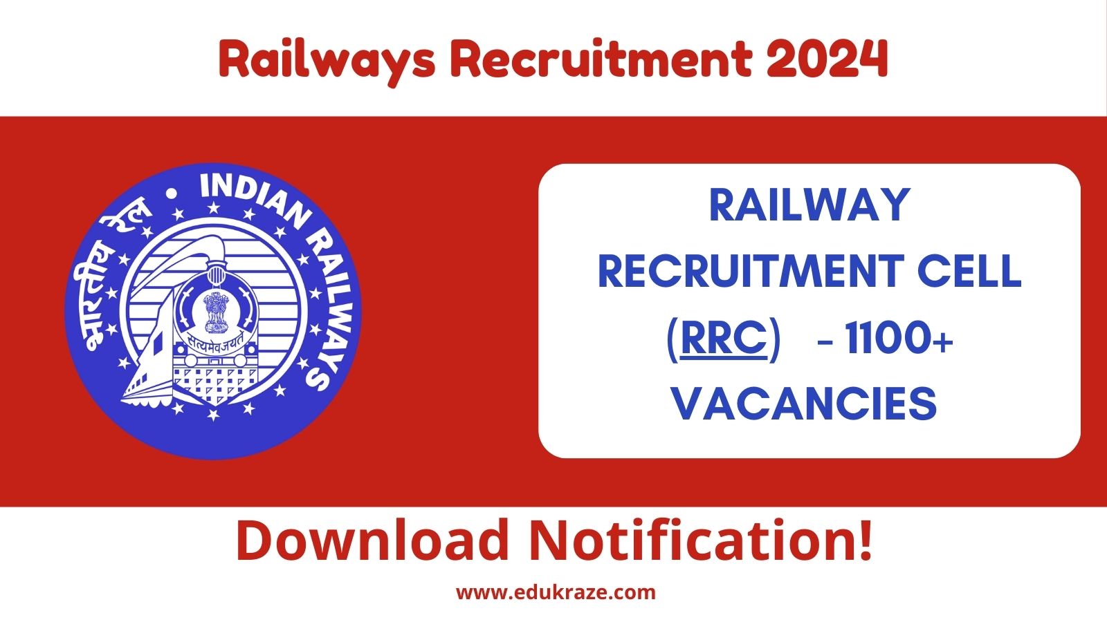 Railway Recruitment Cell Vacancies out For 1100+ Posts, Check Notification Here!