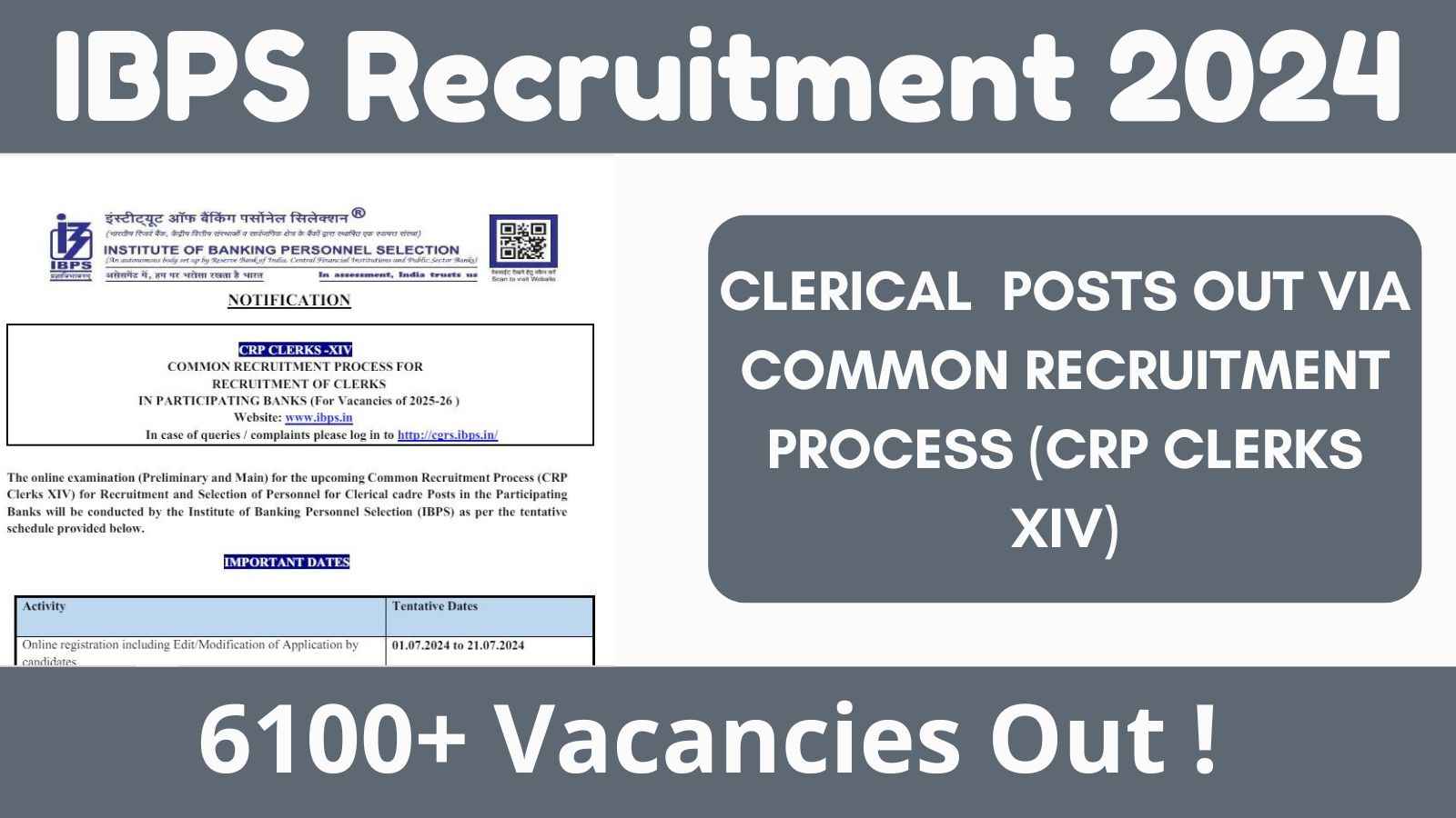 IBPS Clerical Recruitment 2024 out for 6100+ Vacancies!