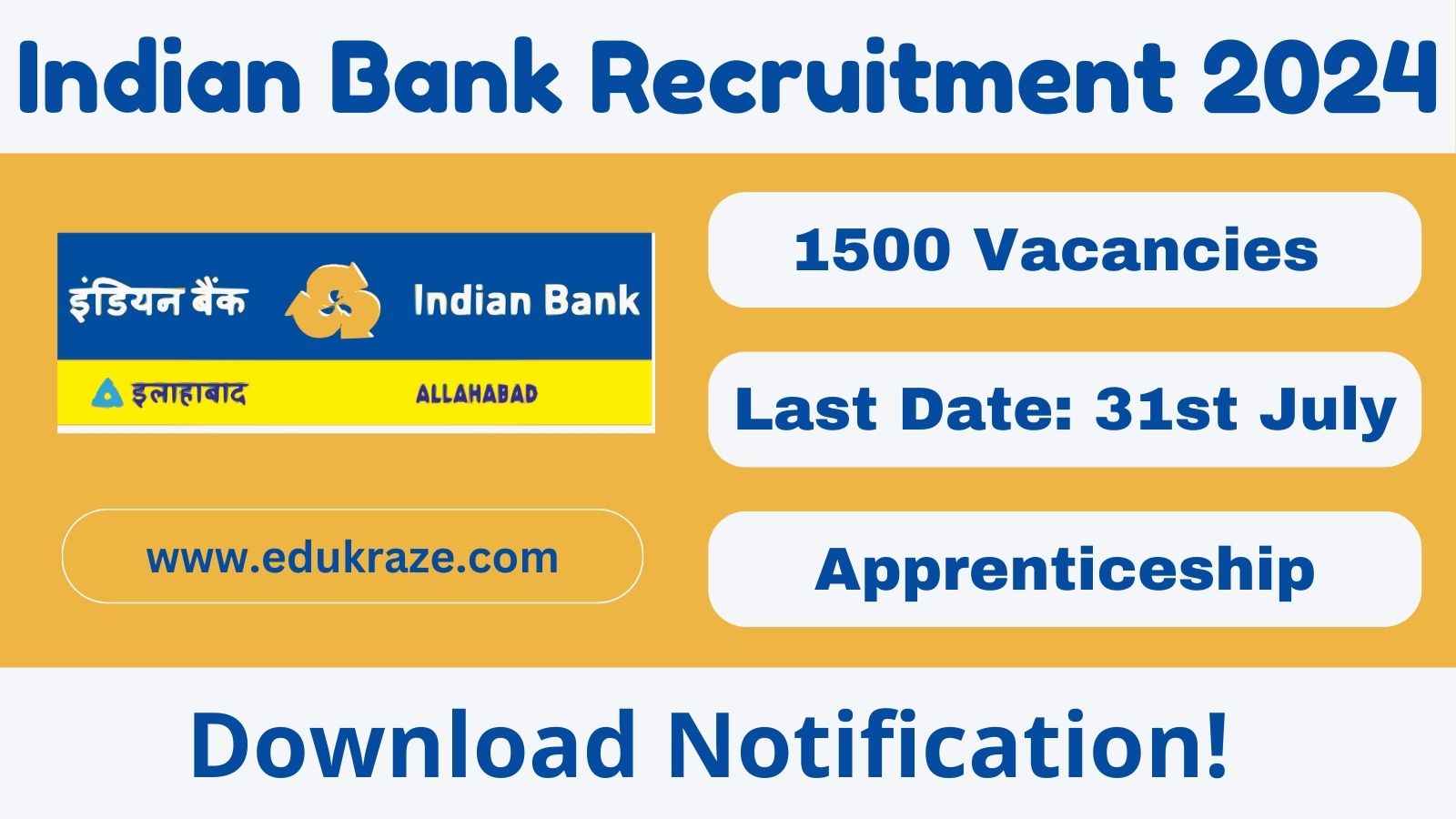 Indian Bank Recruitment 2024: Apply Now for 1500 Apprentice Posts!