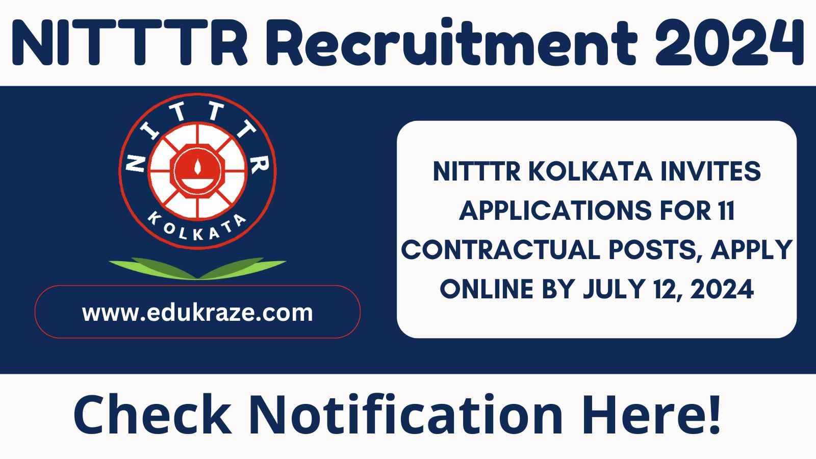 NITTTR Recruitment Out for Various Posts, Check Notification Here!