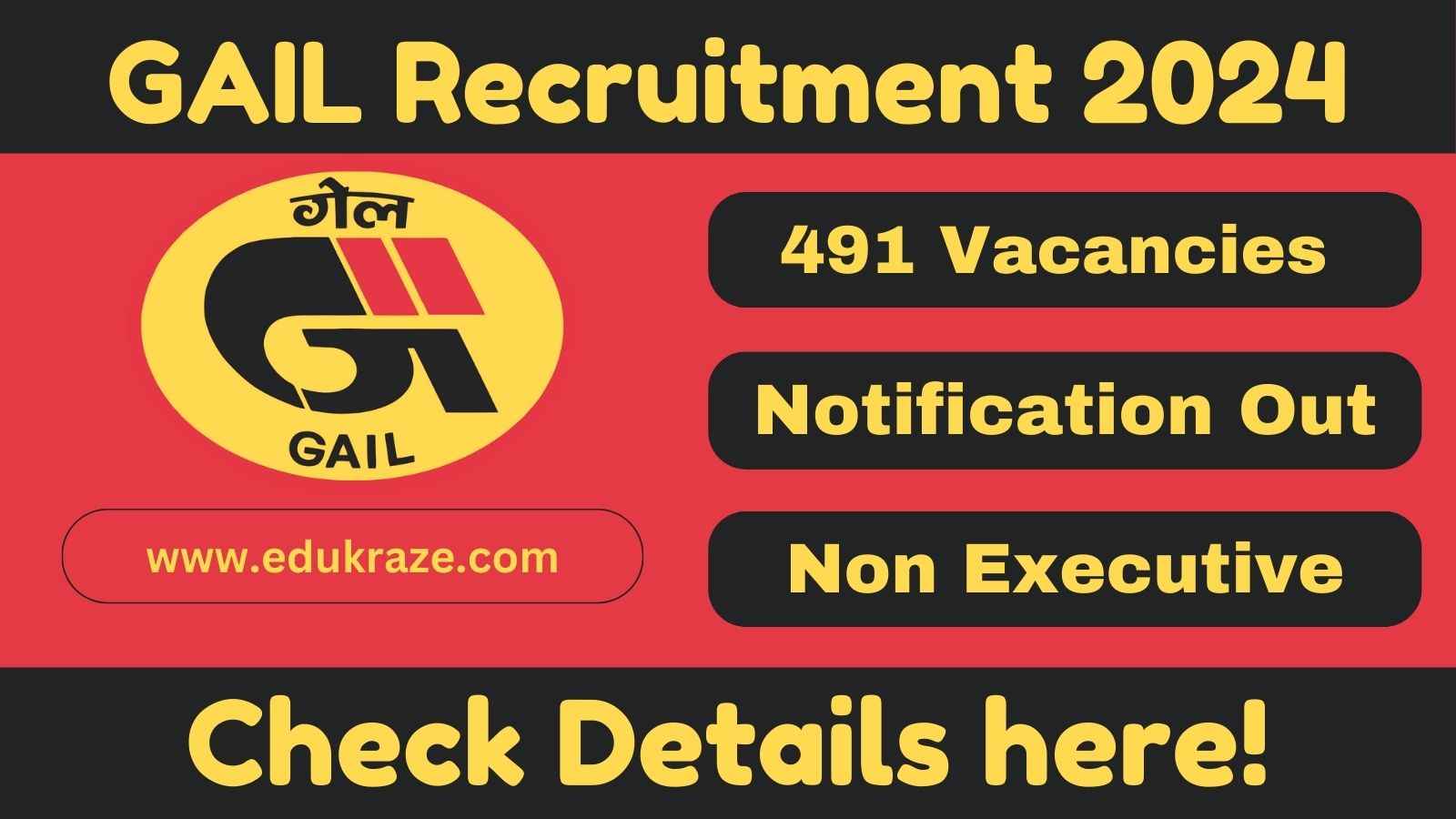 GAIL Recruitment 2024 Notification Out for 391 Non-Executive Posts