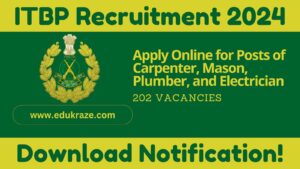 ITBP Constable Pioneer Recruitment 2024: Apply Online for 202 Posts of Carpenter, Mason, Plumber, and Electrician