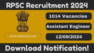 RPSC Assistant Engineer AE (Civil / Electrical / Mechanical / Agriculture) Recruitment 2024 – Apply Online for 1014 Posts